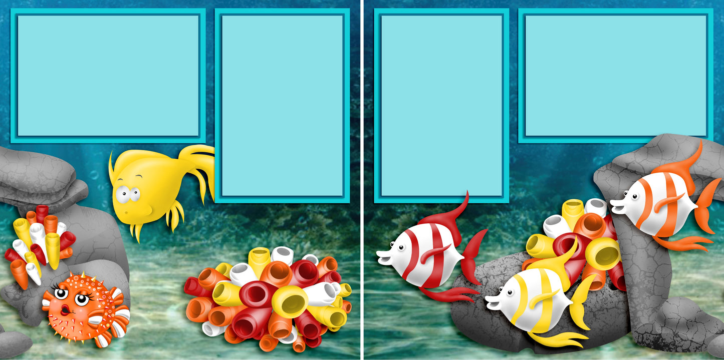 Under the Sea - 3962 - EZscrapbooks Scrapbook Layouts Beach - Tropical, Summer, Swimming - Pool