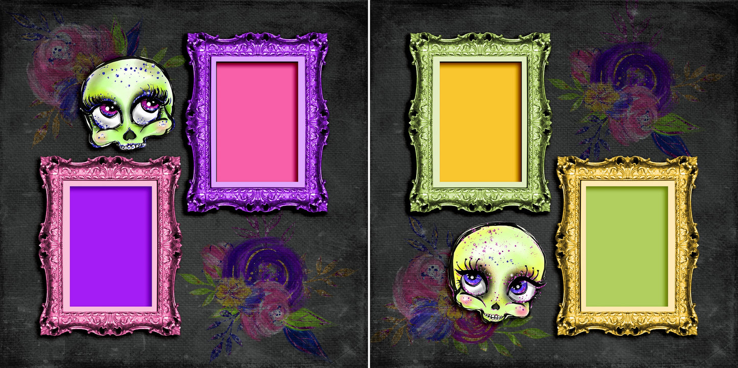 Pretty Skulls - 5004 - EZscrapbooks Scrapbook Layouts Halloween