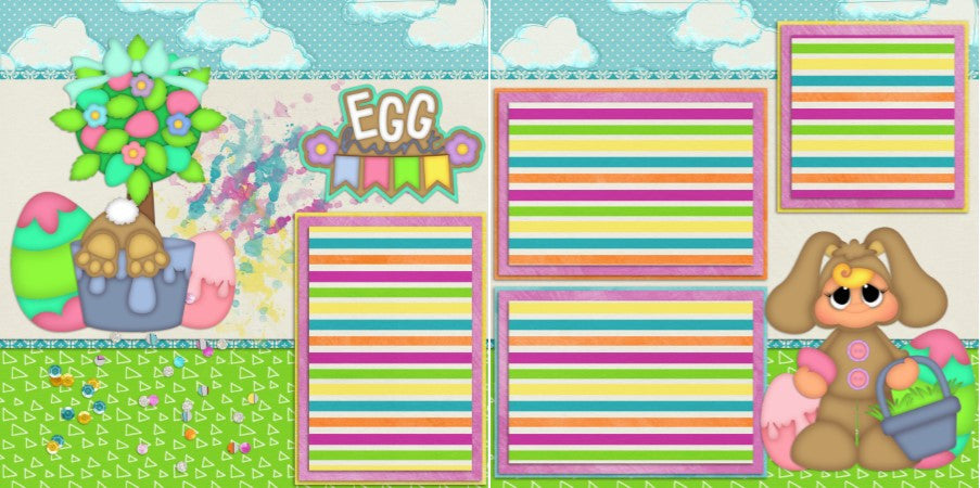 Egg Hunt TBD - 867 - EZscrapbooks Scrapbook Layouts Spring - Easter
