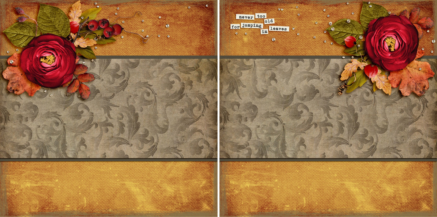 Never Too Old NPM - 3545 - EZscrapbooks Scrapbook Layouts Fall - Autumn, Thanksgiving