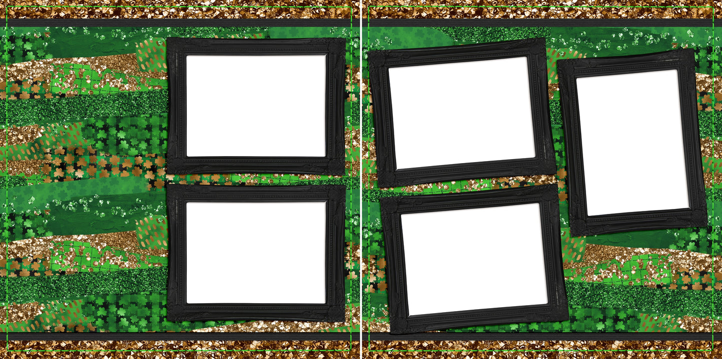 Shimmery St Pat - EZ Quick Pages - Digital Bundle - 10 Digital Scrapbook Pages - INSTANT DOWNLOAD