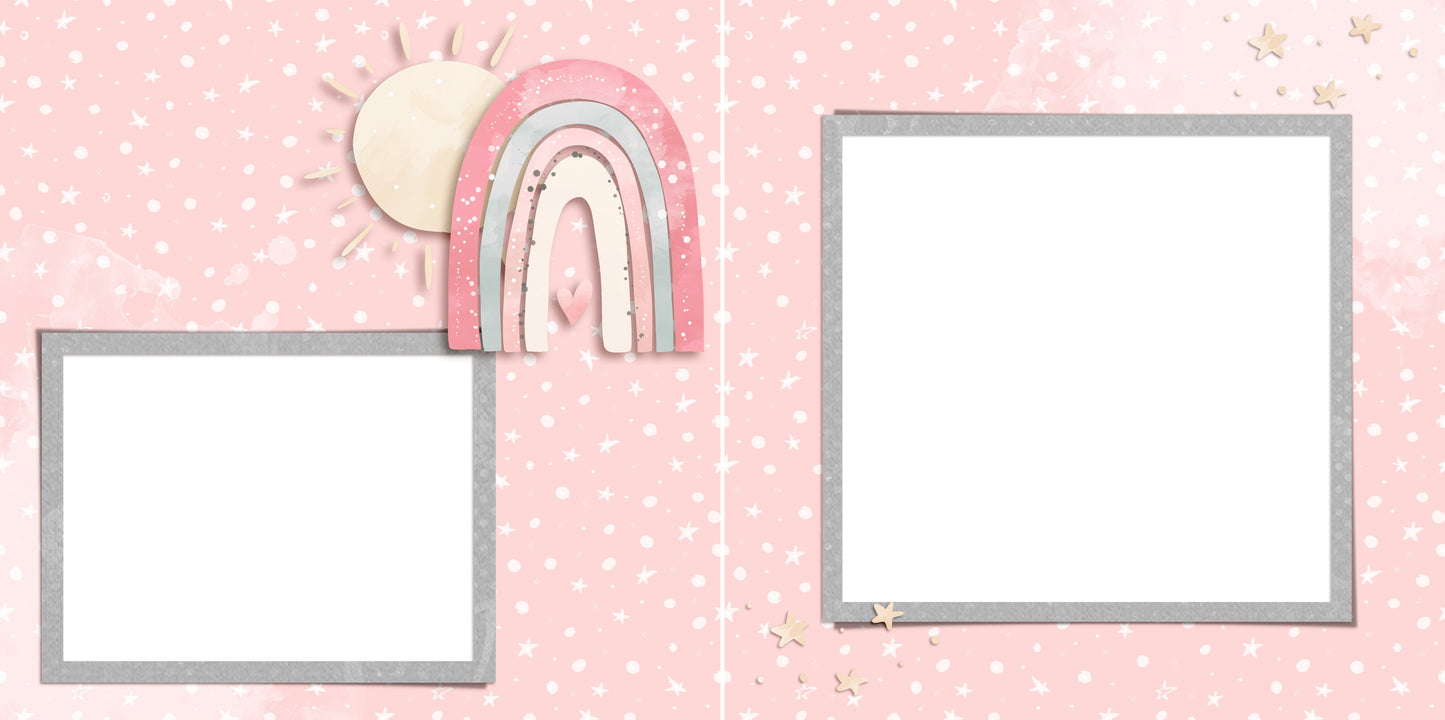 Baby Girl Rainbow - EZ Digital Scrapbook Pages - INSTANT DOWNLOAD