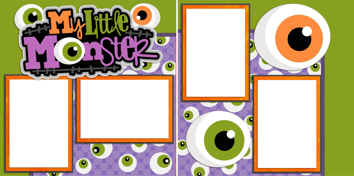 My Little Monster -Digital Scrapbook Pages - INSTANT DOWNLOAD - EZscrapbooks Scrapbook Layouts Halloween