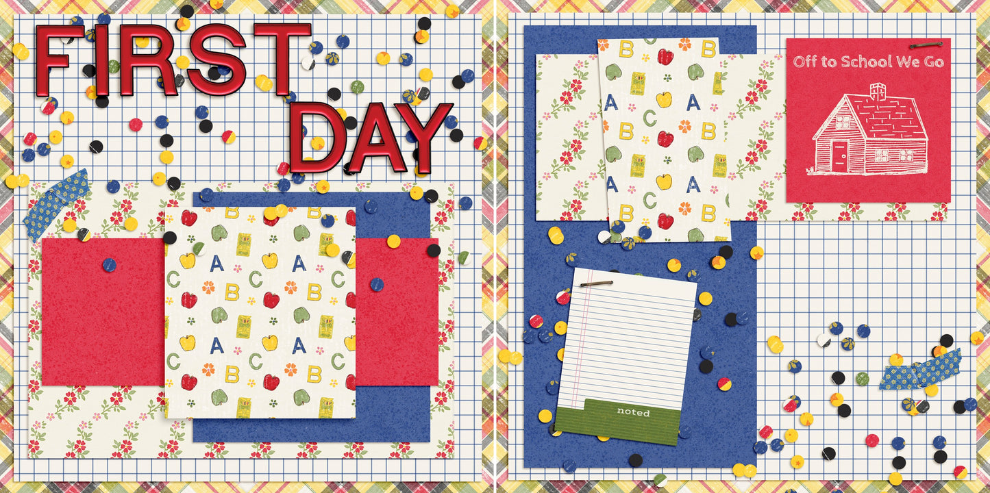 First Day NPM - School - 4987 - EZscrapbooks Scrapbook Layouts School