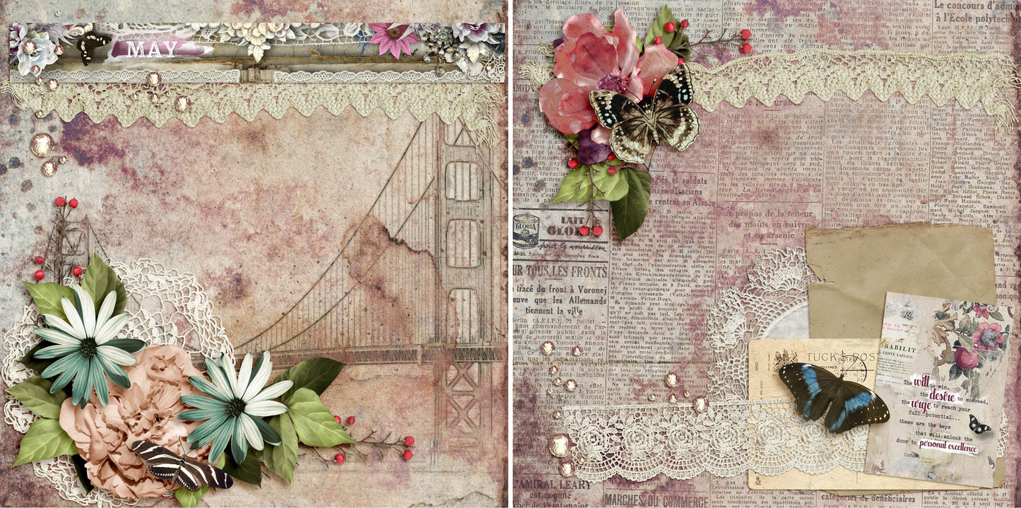 May NPM - 4831 - EZscrapbooks Scrapbook Layouts Months of the Year