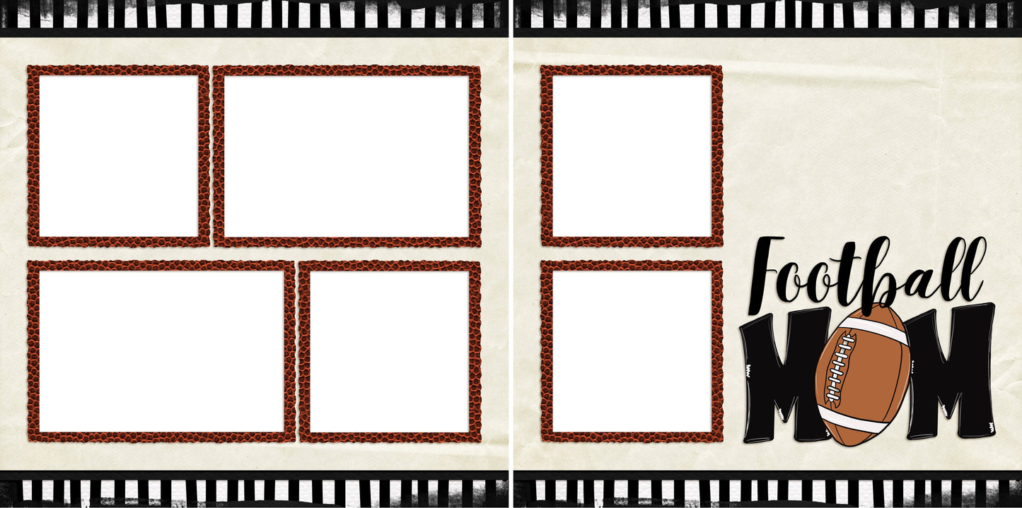 Football Mom - Digital Scrapbook Pages - INSTANT DOWNLOAD - EZscrapbooks Scrapbook Layouts football, Sports