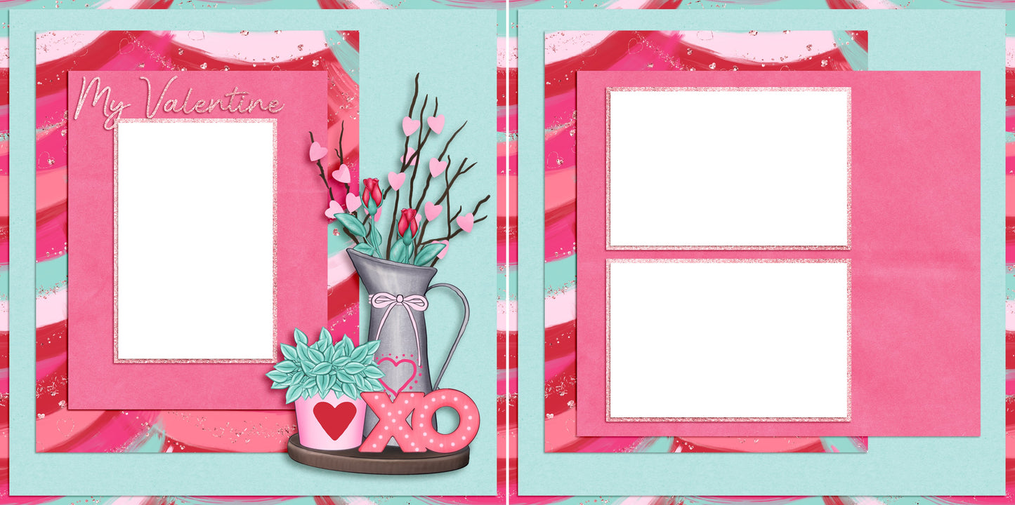 My Valentine - Digital Scrapbook Pages - INSTANT DOWNLOAD