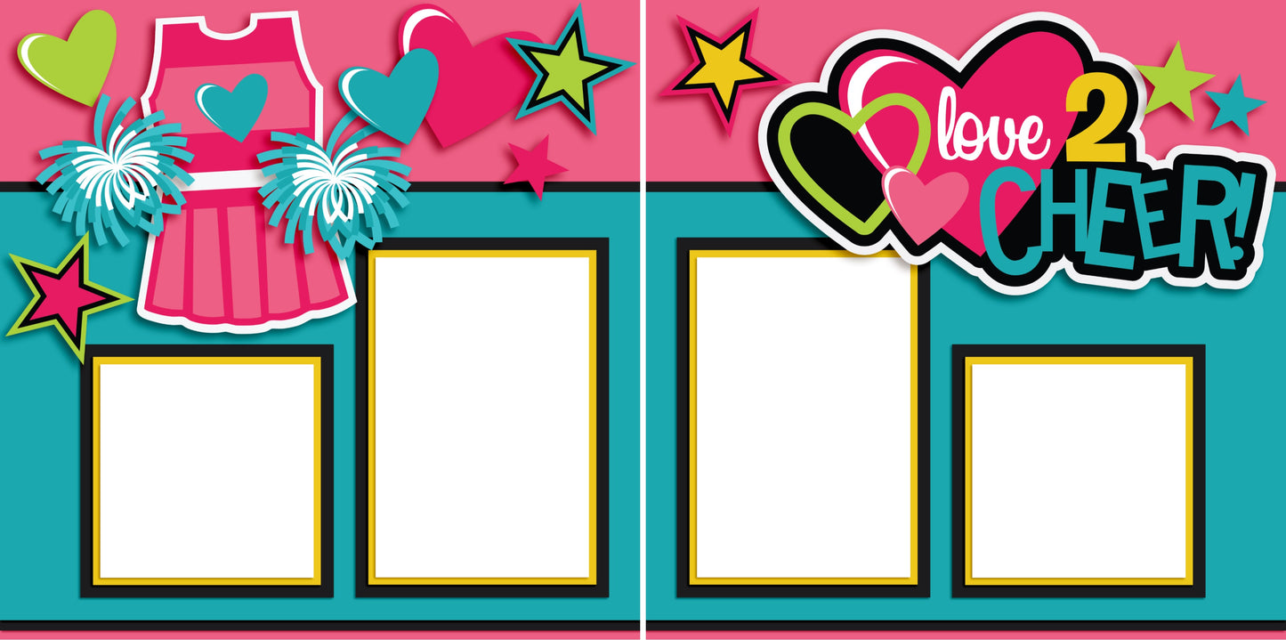 I Love Cheer - Bowling - Digital Scrapbook Pages - INSTANT DOWNLOAD - EZscrapbooks Scrapbook Layouts Dance - Music - Cheer