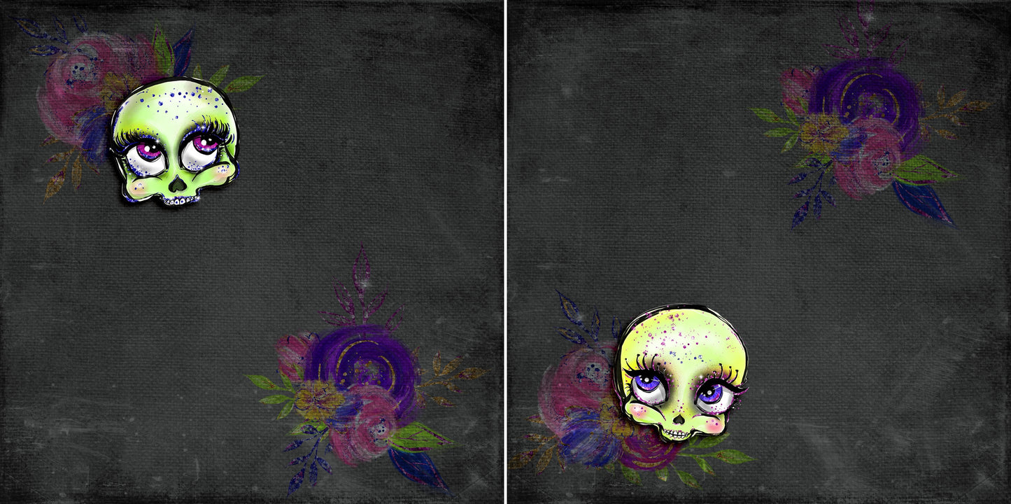 Pretty Skulls NPM - 5005 - EZscrapbooks Scrapbook Layouts Halloween