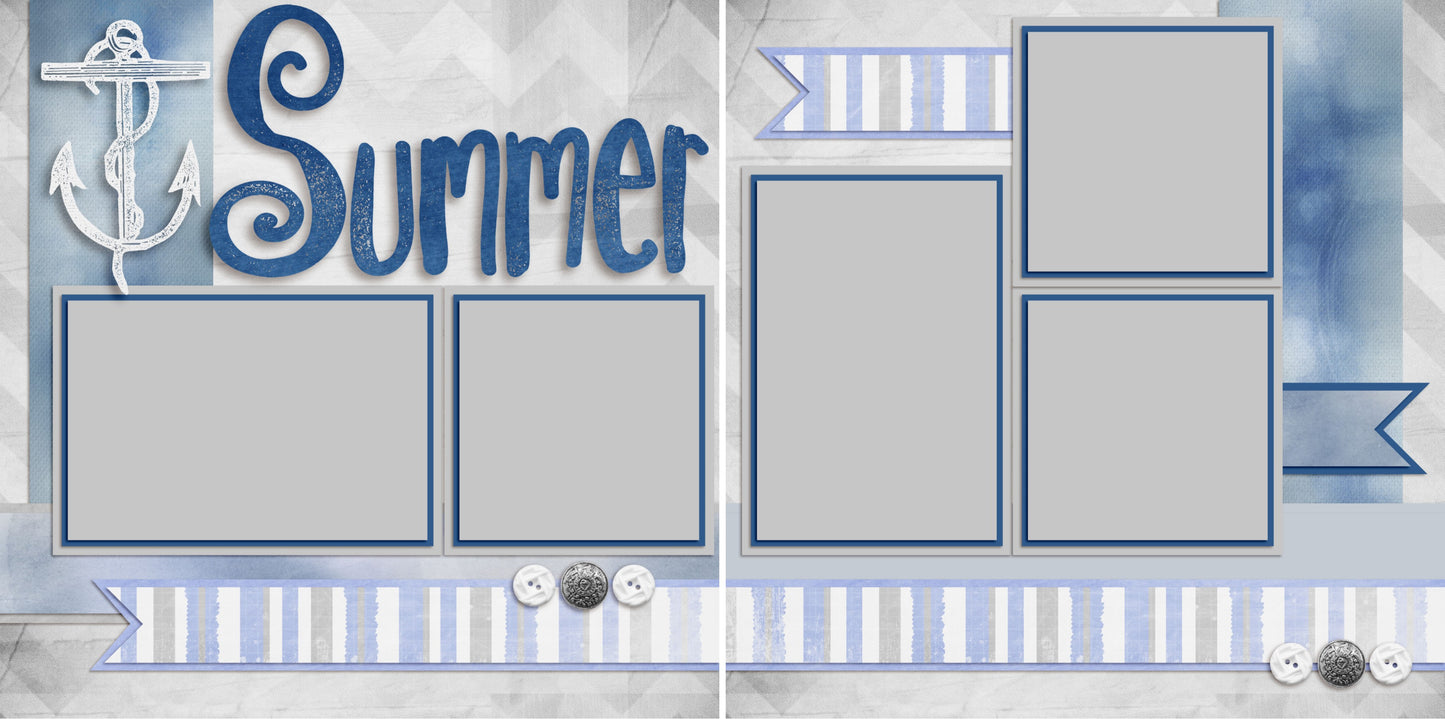Summer at Sea - 4134 - EZscrapbooks Scrapbook Layouts Beach - Tropical, cruise, Swimming - Pool