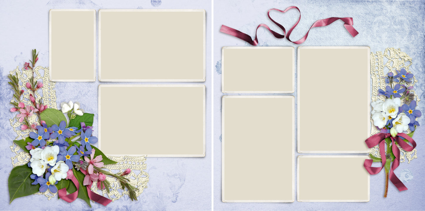 Spring Bouquet - 4620 - EZscrapbooks Scrapbook Layouts Farm - Garden, Spring - Easter