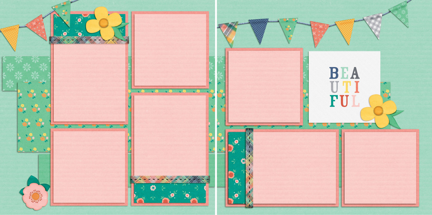 Beautiful - 4522 - EZscrapbooks Scrapbook Layouts Girls, Spring - Easter