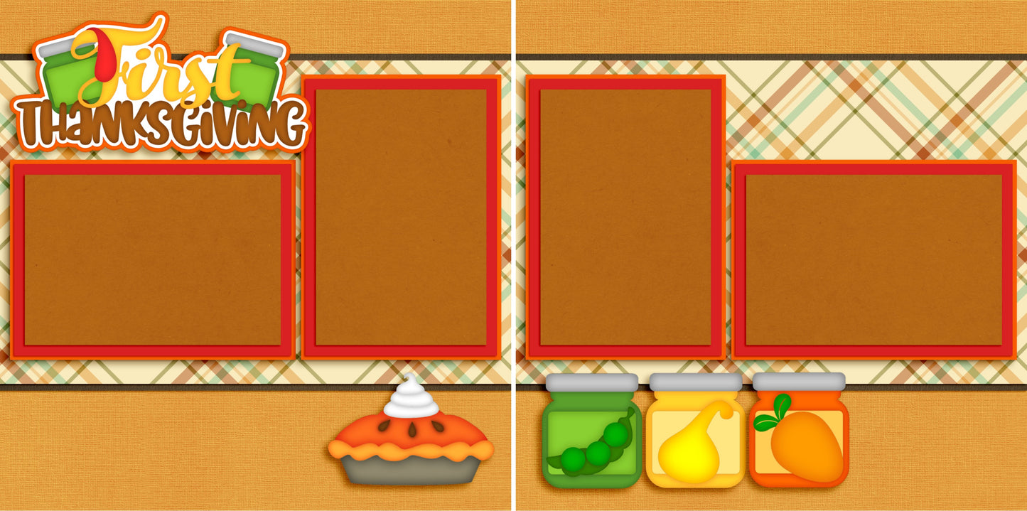 First Thanksgiving - 3666 - EZscrapbooks Scrapbook Layouts Baby - Toddler, Thanksgiving
