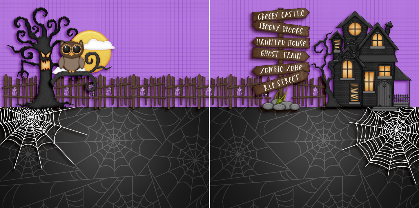 Creepy Castle NPM - 5559 - EZscrapbooks Scrapbook Layouts Halloween