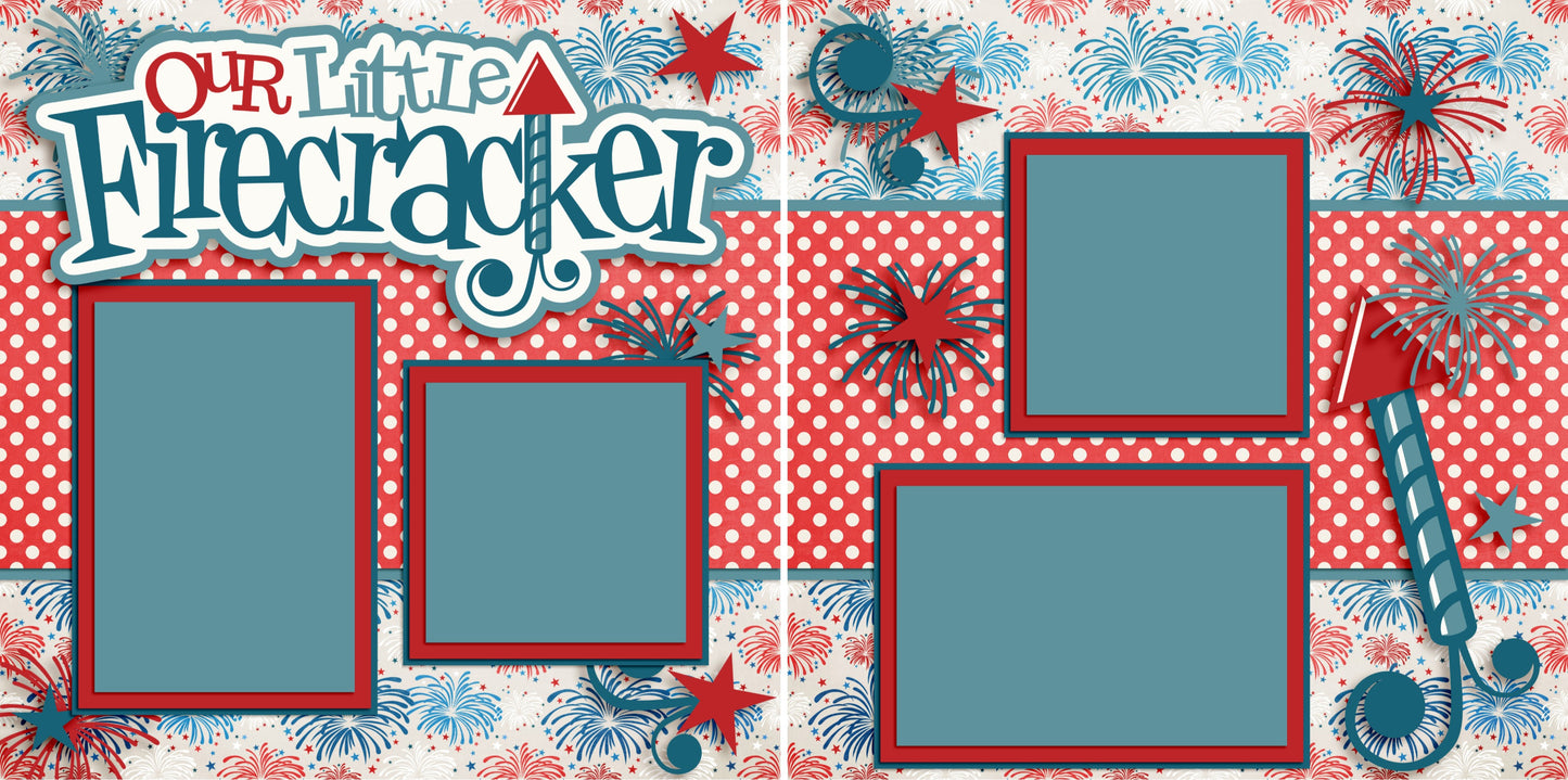 Our Little Firecracker - 3214 - EZscrapbooks Scrapbook Layouts July 4th - Patriotic