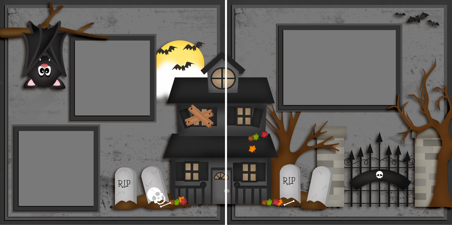 Spooky Nights - 3870 - EZscrapbooks Scrapbook Layouts Halloween