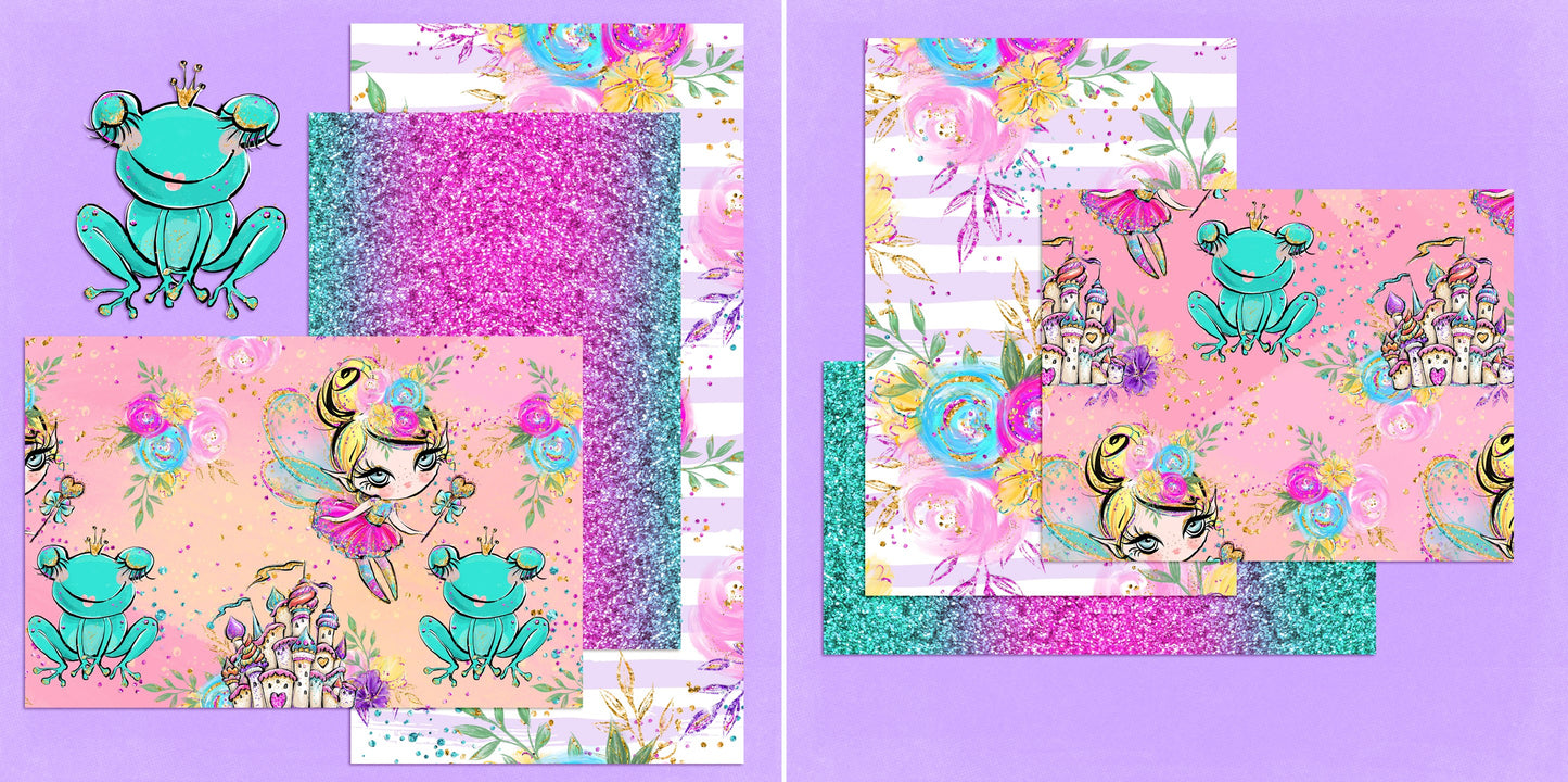 Fairy Tale Froggie NPM - 5023 - EZscrapbooks Scrapbook Layouts Girls