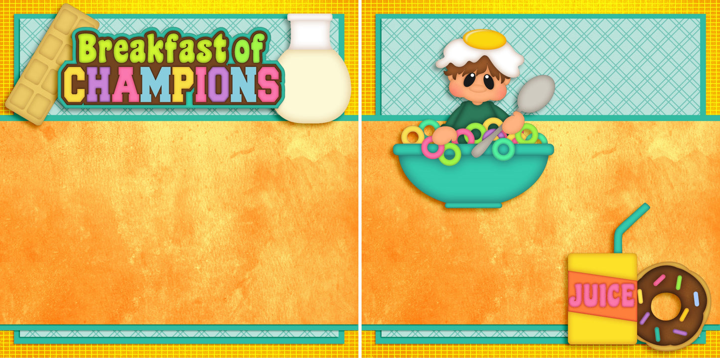 Breakfast of Champions Boy NPM - 2728 - EZscrapbooks Scrapbook Layouts Foods, Kids