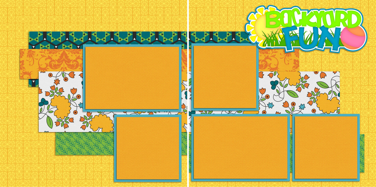 Backyard Fun - 2128 - EZscrapbooks Scrapbook Layouts Summer