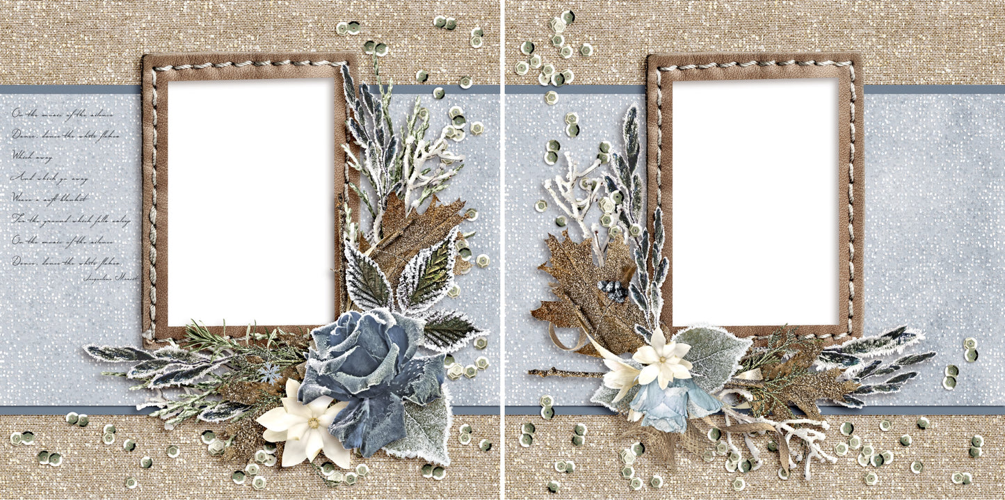 Silence of Winter - Digital Scrapbook Pages - INSTANT DOWNLOAD - EZscrapbooks Scrapbook Layouts Winter