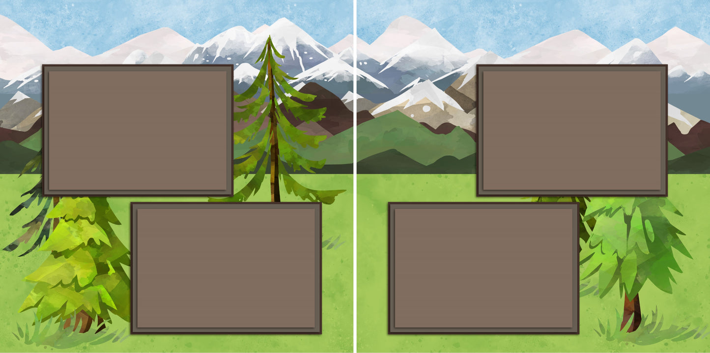 Mountain View - 2763 - EZscrapbooks Scrapbook Layouts Camping - Hiking, Hunting - Fishing