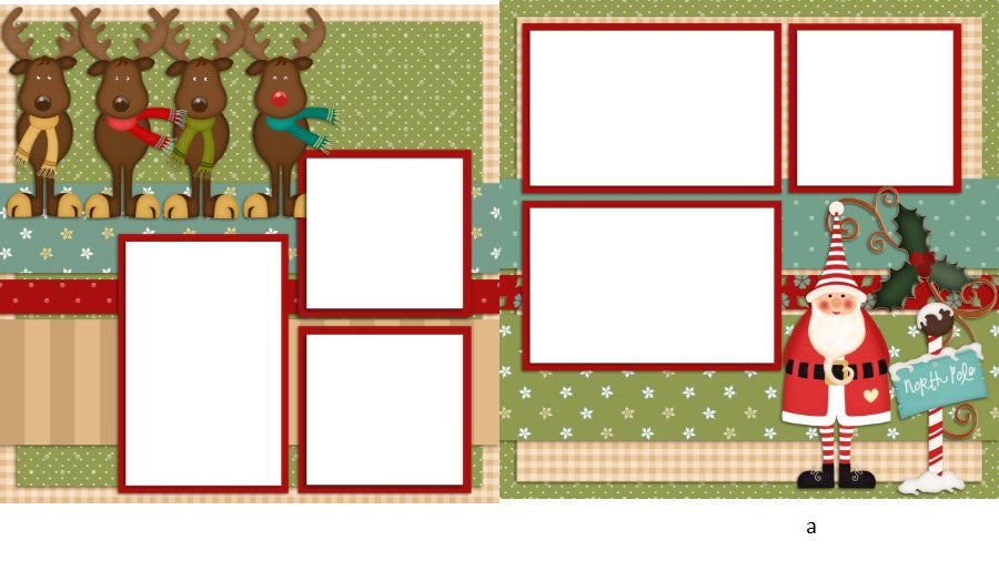 Old Saint Nick - Digital Scrapbook Pages - INSTANT DOWNLOAD - EZscrapbooks Scrapbook Layouts Christmas