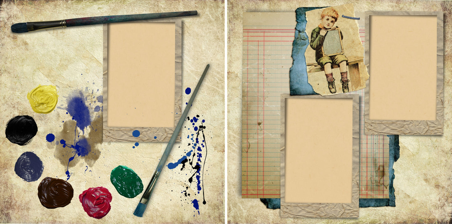 Vintage Artist - 4622 - EZscrapbooks Scrapbook Layouts Heritage, School