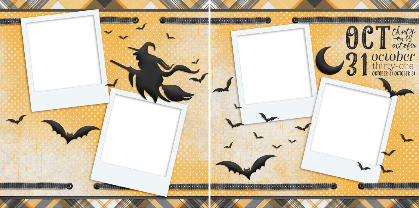 October 31st - Digital Scrapbook Pages - INSTANT DOWNLOAD - 2019 - EZscrapbooks Scrapbook Layouts Halloween