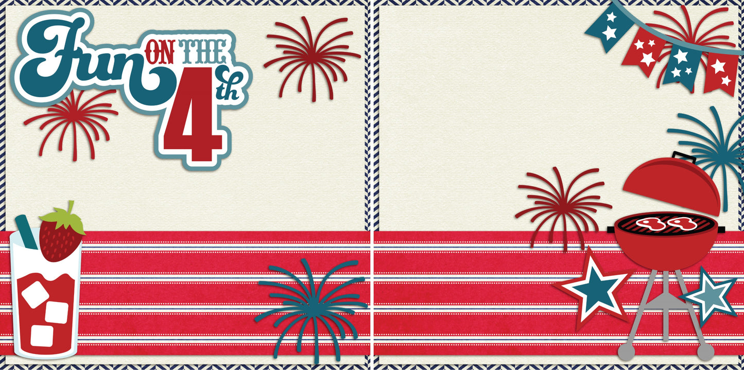 Fun on the 4th NPM - 2305 - EZscrapbooks Scrapbook Layouts July 4th - Patriotic