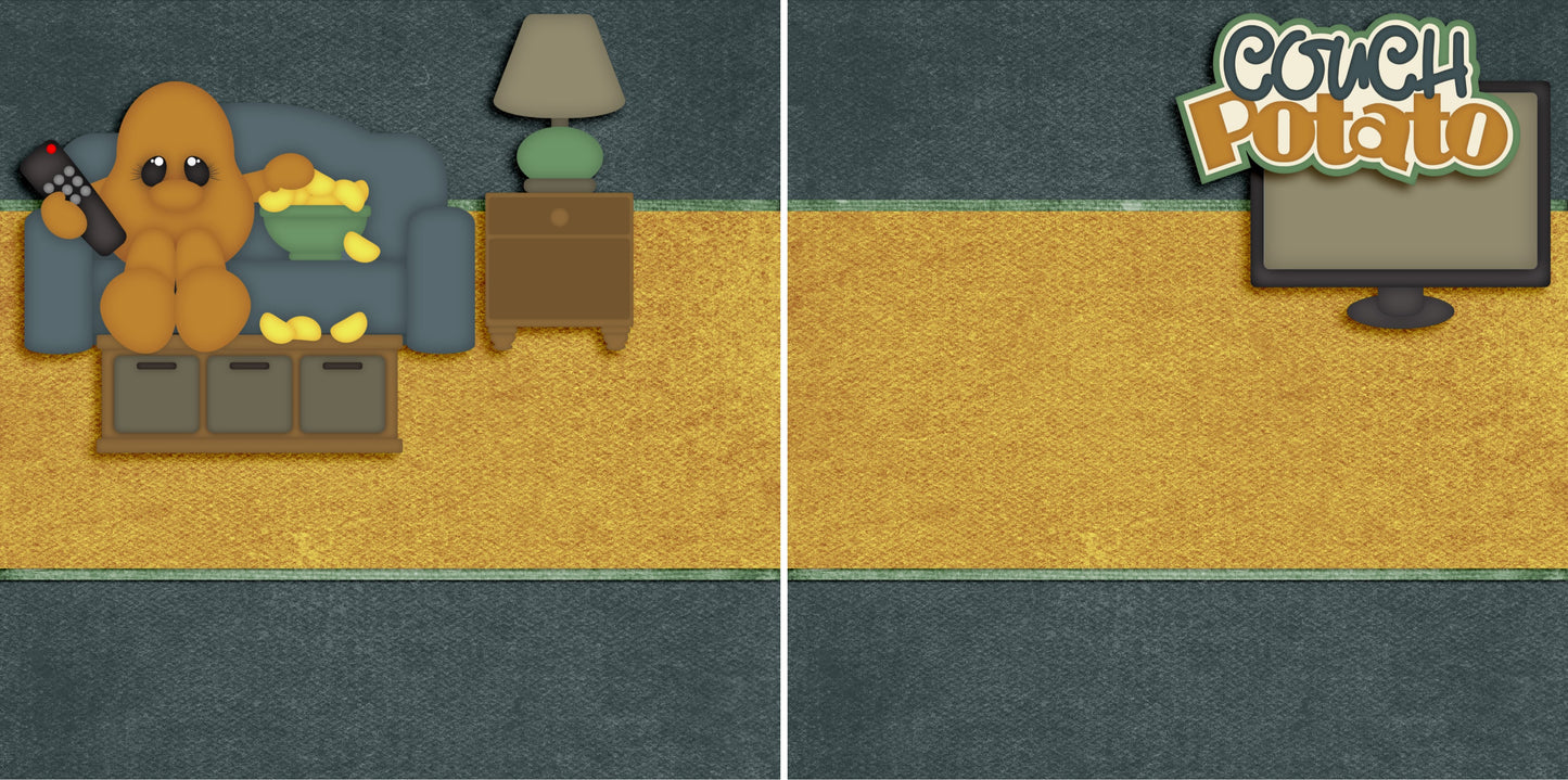 Couch Potato NPM - 3549 - EZscrapbooks Scrapbook Layouts Family, Other