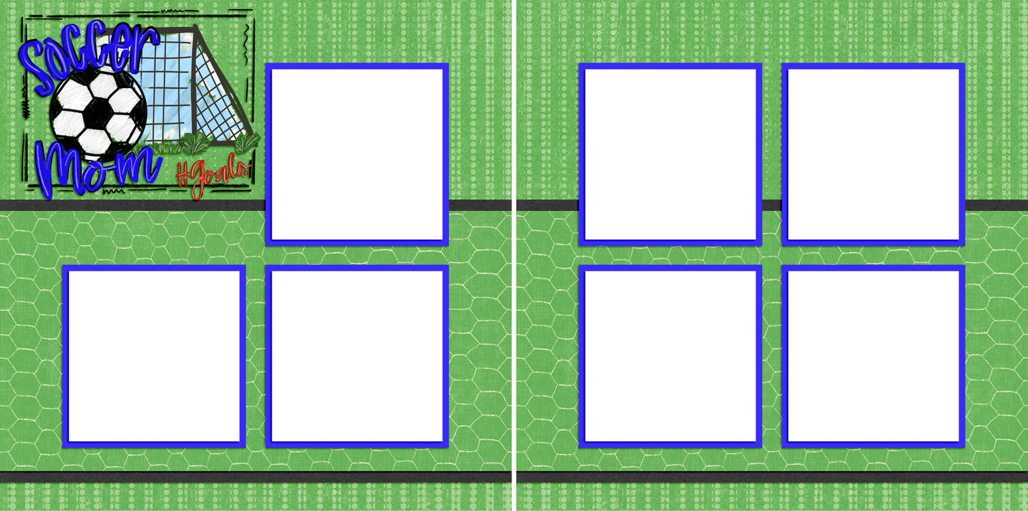 Soccer Mom - Digital Scrapbook Pages - INSTANT DOWNLOAD - EZscrapbooks Scrapbook Layouts soccer, Sports