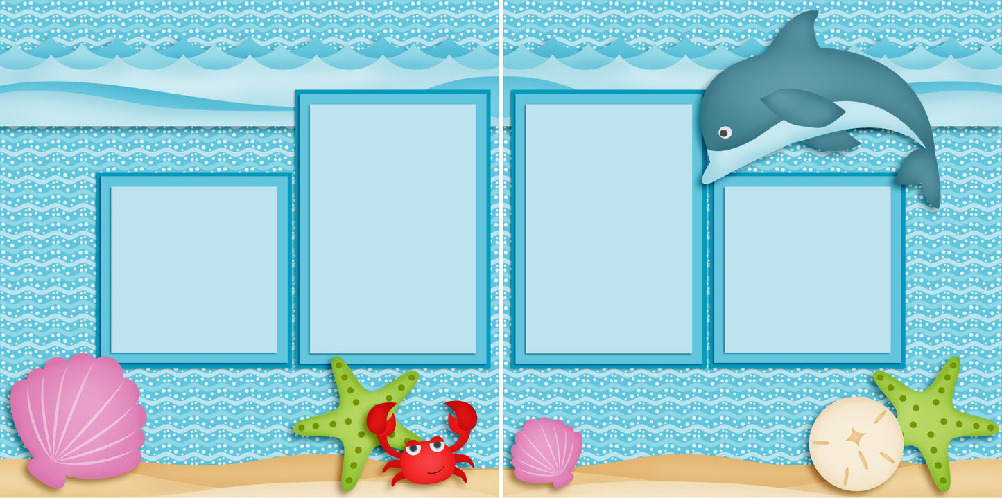 Dolfin Fun - 3794 - EZscrapbooks Scrapbook Layouts Beach - Tropical, Summer, Swimming - Pool