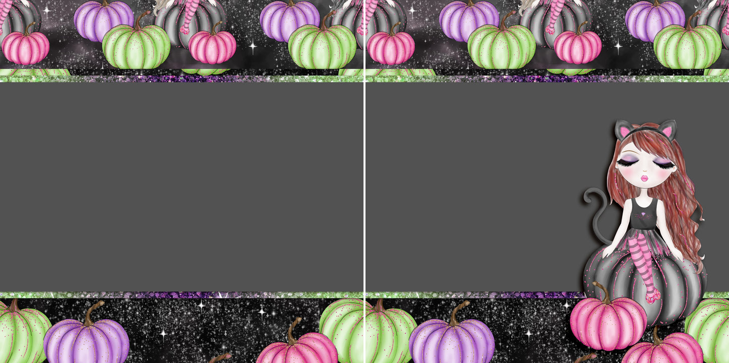 Fabulous Ghouls EZ Background Pages - Digital Bundle - 10 Digital Scrapbook Pages - INSTANT DOWNLOAD