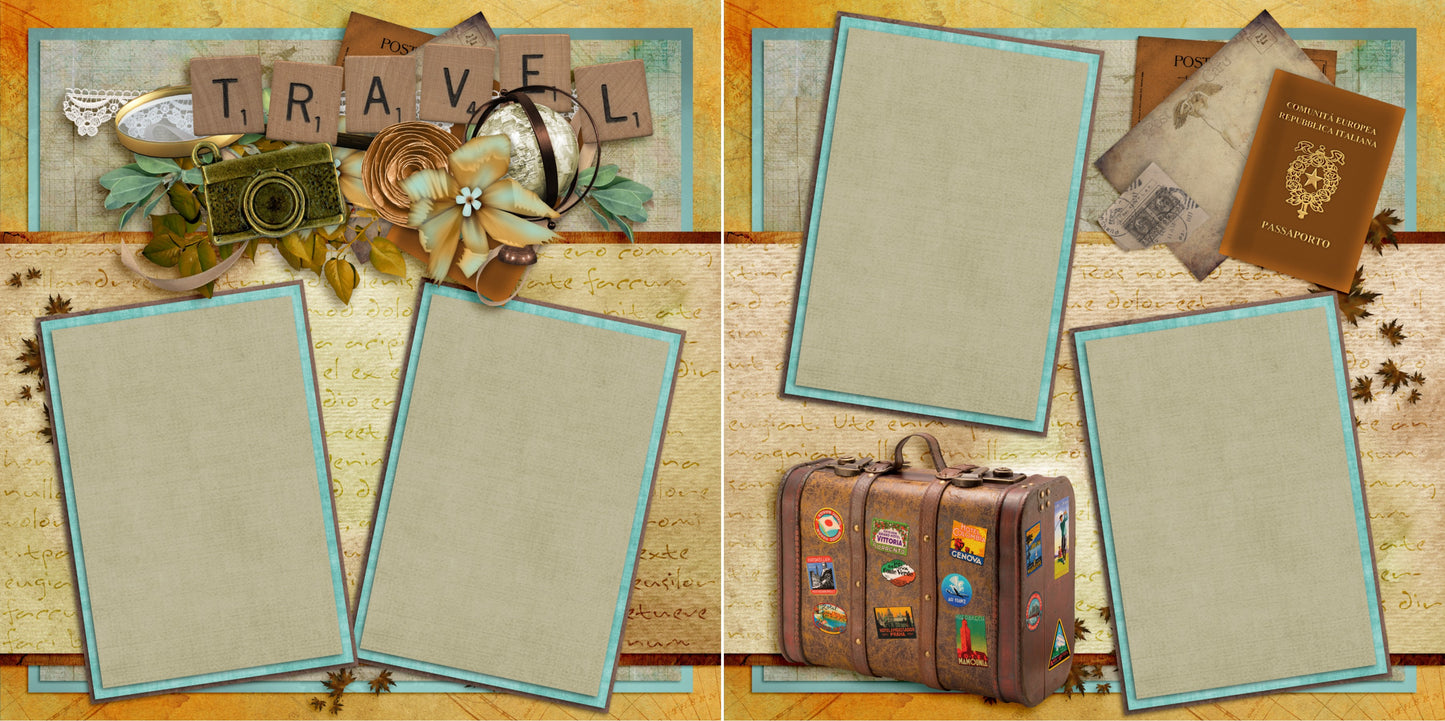 Vintage Travel:1 - 3700 - EZscrapbooks Scrapbook Layouts travel, Vacation