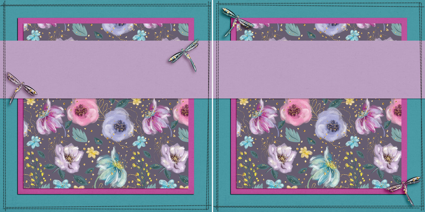Petals of Pastels NPM - 5421 - EZscrapbooks Scrapbook Layouts Floral, Spring - Easter