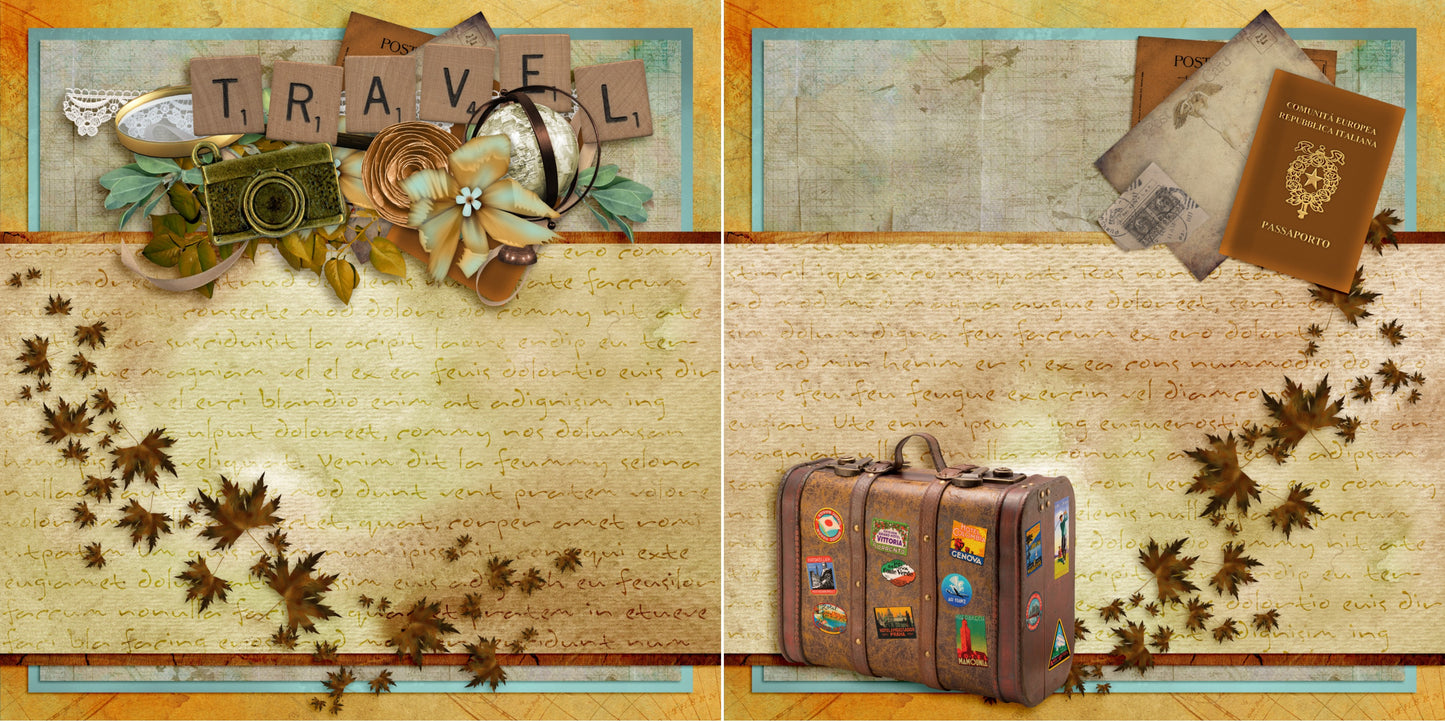 Vintage Travel:1 NPM - 3701 - EZscrapbooks Scrapbook Layouts travel, Vacation