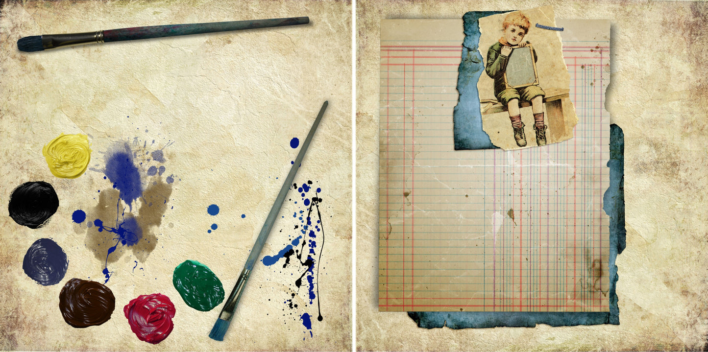 Vintage Artist NPM - 4623 - EZscrapbooks Scrapbook Layouts Heritage, School