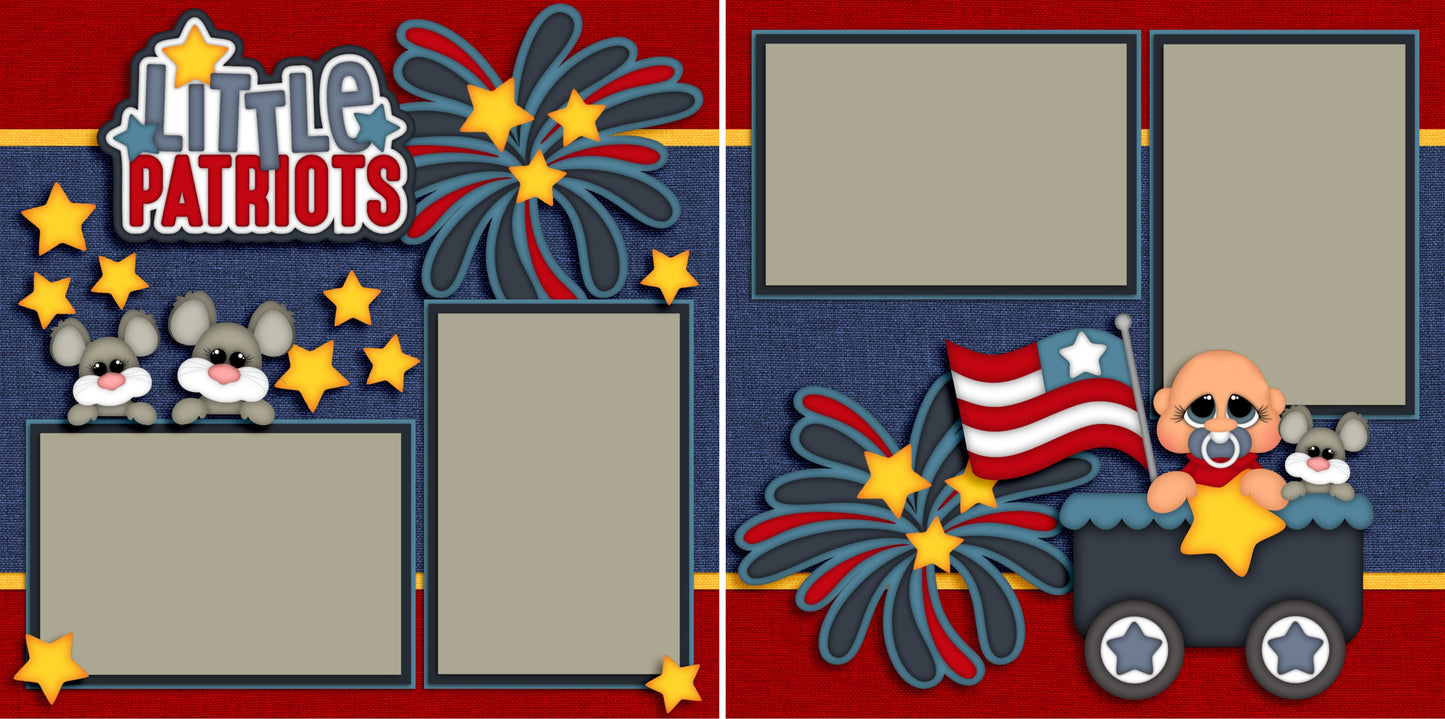 Little Patriots Baby Boy - 2805 - EZscrapbooks Scrapbook Layouts Baby - Toddler, July 4th - Patriotic