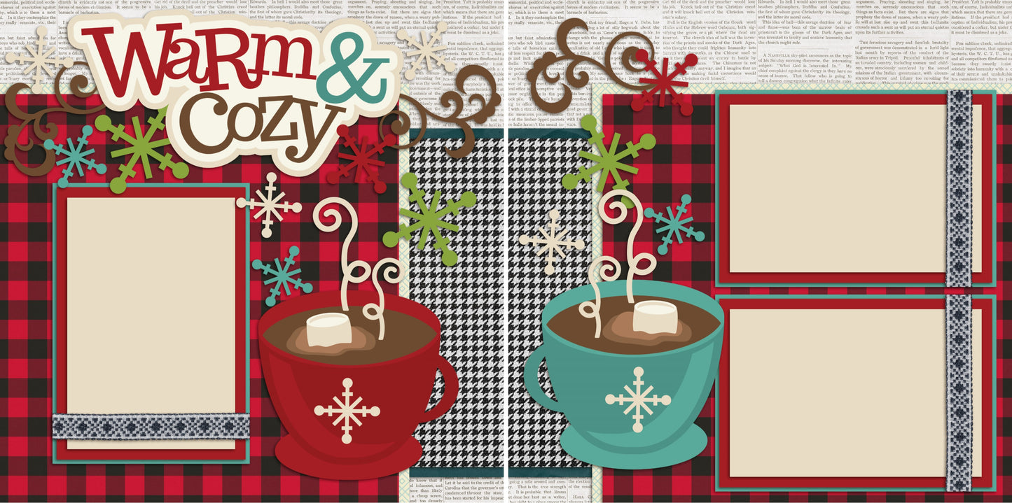 Warm & Cozy - 2161 - EZscrapbooks Scrapbook Layouts Christmas, Winter