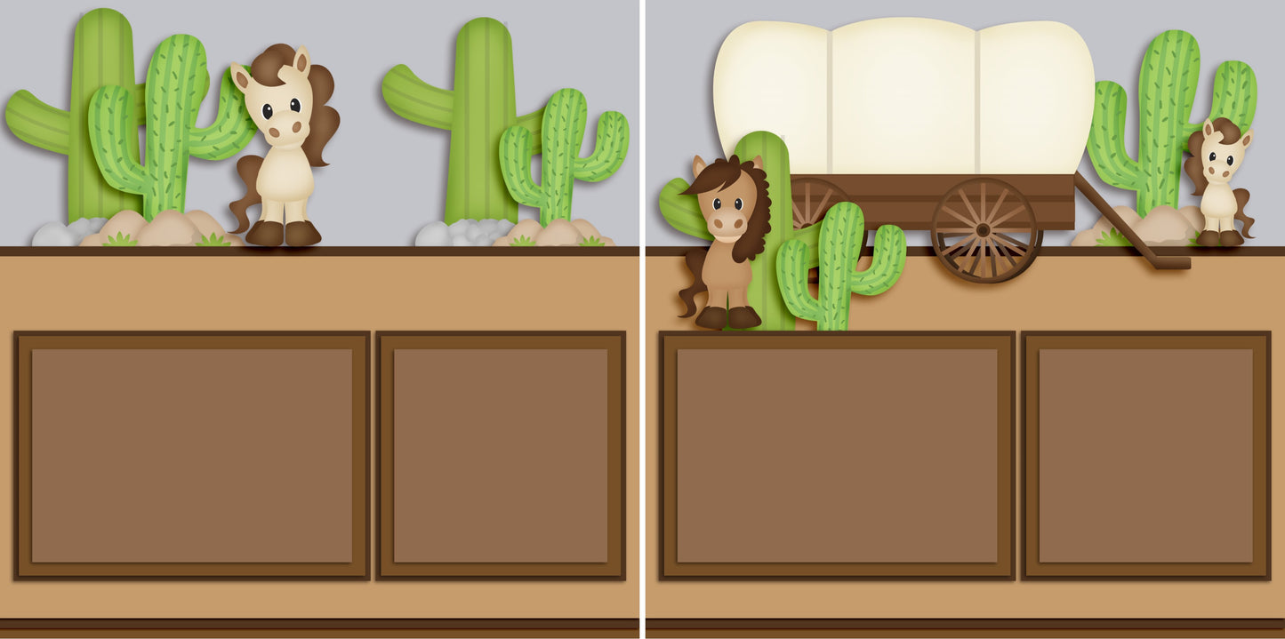 On the Range - 3818 - EZscrapbooks Scrapbook Layouts Western - Cowboy