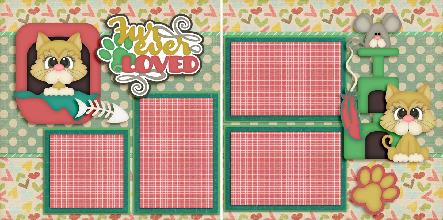 Fur Ever Loved Cat - 3144 - EZscrapbooks Scrapbook Layouts Cats, Pets