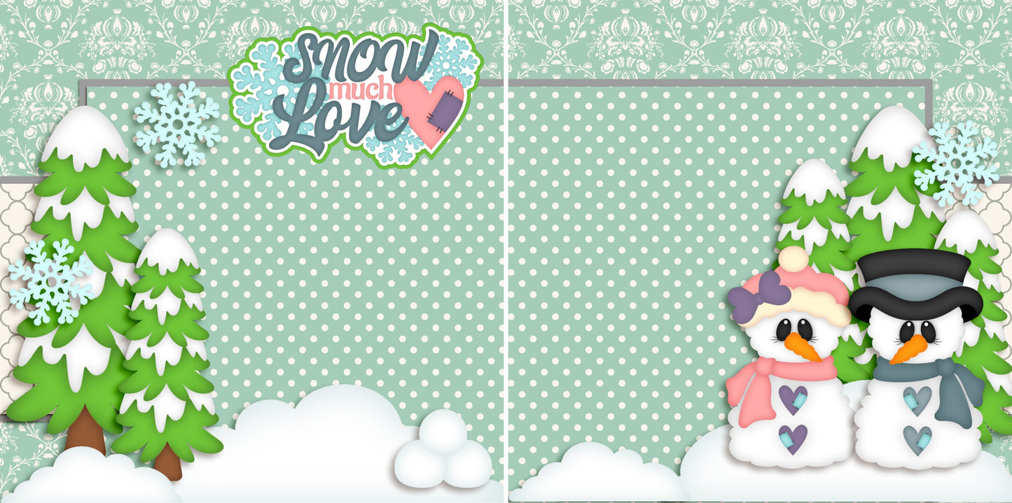 Snow Much Love NPM - 3763 - EZscrapbooks Scrapbook Layouts Snow, Winter