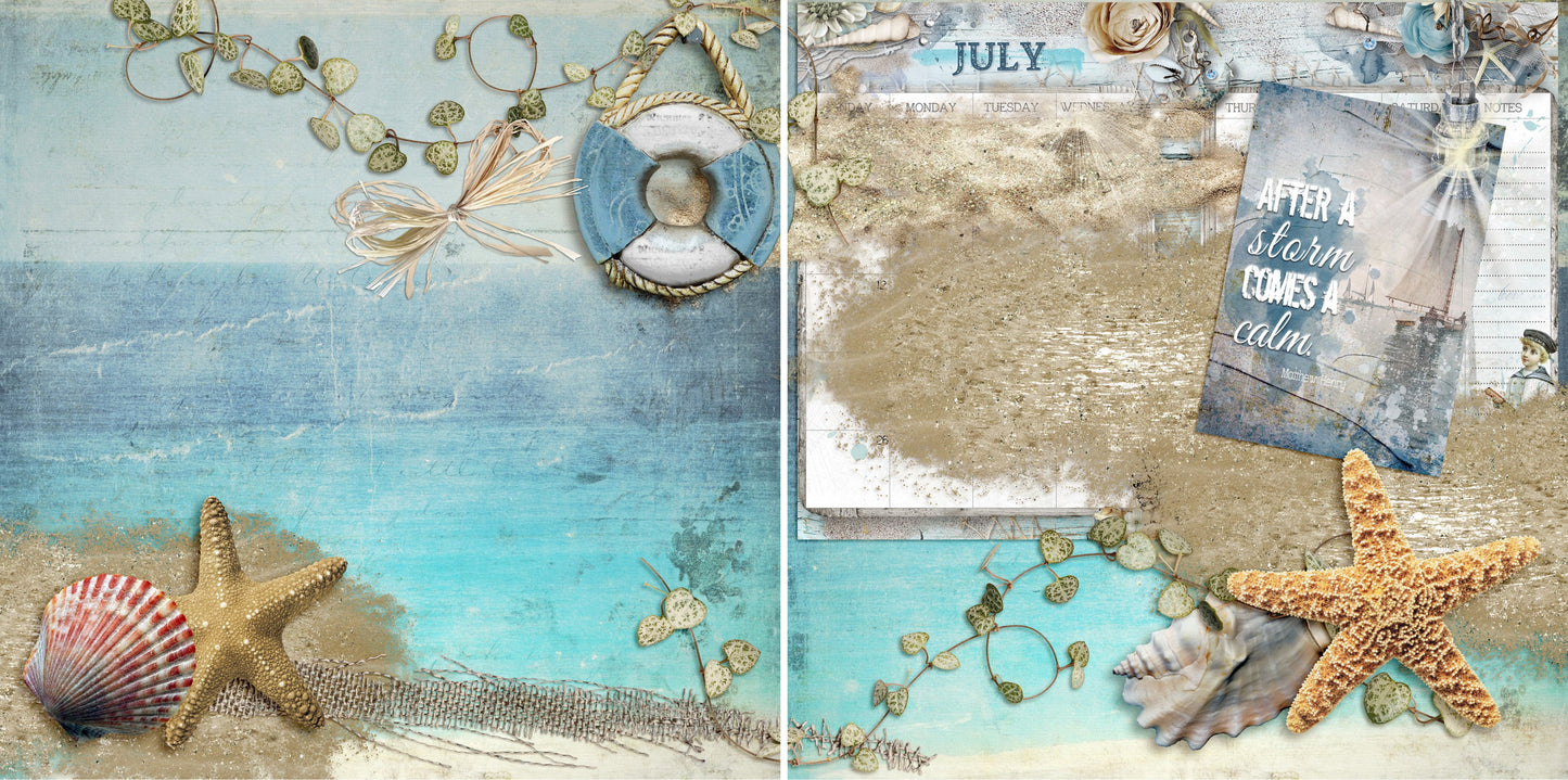 July NPM - 4835 - EZscrapbooks Scrapbook Layouts Months of the Year