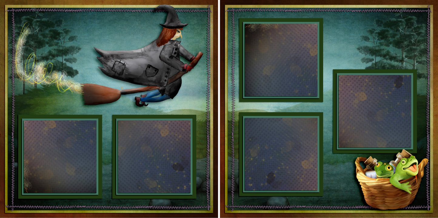 When Brooms Fly - 4112 - EZscrapbooks Scrapbook Layouts Halloween