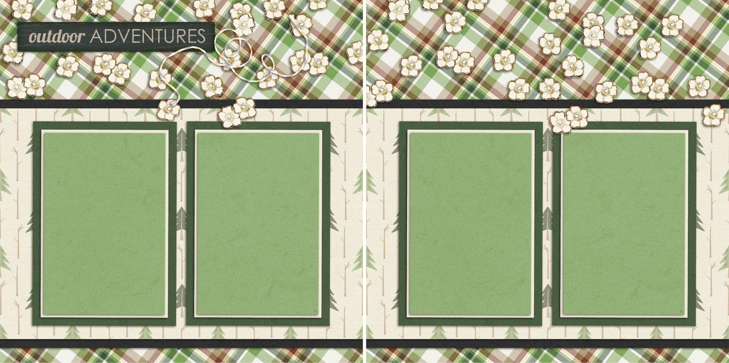 Outdoor Adventures - 2092 - EZscrapbooks Scrapbook Layouts Camping - Hiking, Hunting - Fishing, Summer