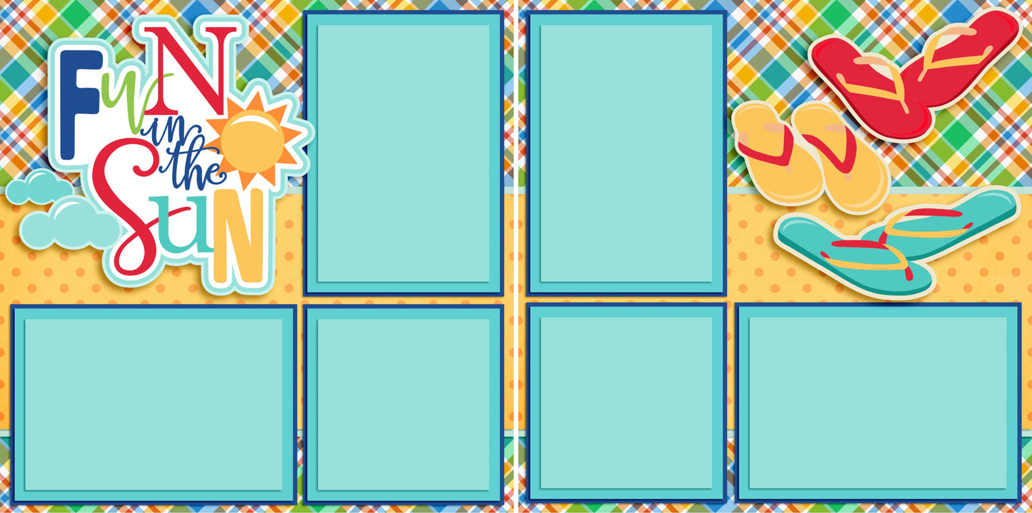 Fun in the Sun - 3370 - EZscrapbooks Scrapbook Layouts Summer, Swimming - Pool