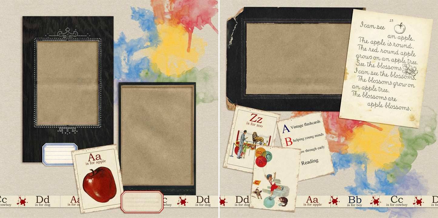 Alphabet Cards - 5598 - EZscrapbooks Scrapbook Layouts back to school, School