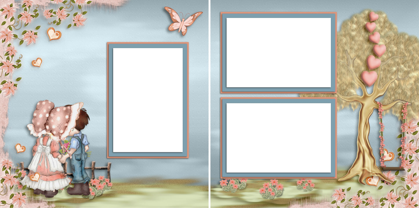 Sweet Love - Digital Scrapbook Pages - INSTANT DOWNLOAD - EZscrapbooks Scrapbook Layouts Baby - Toddler, Christmas, Girls, Winter