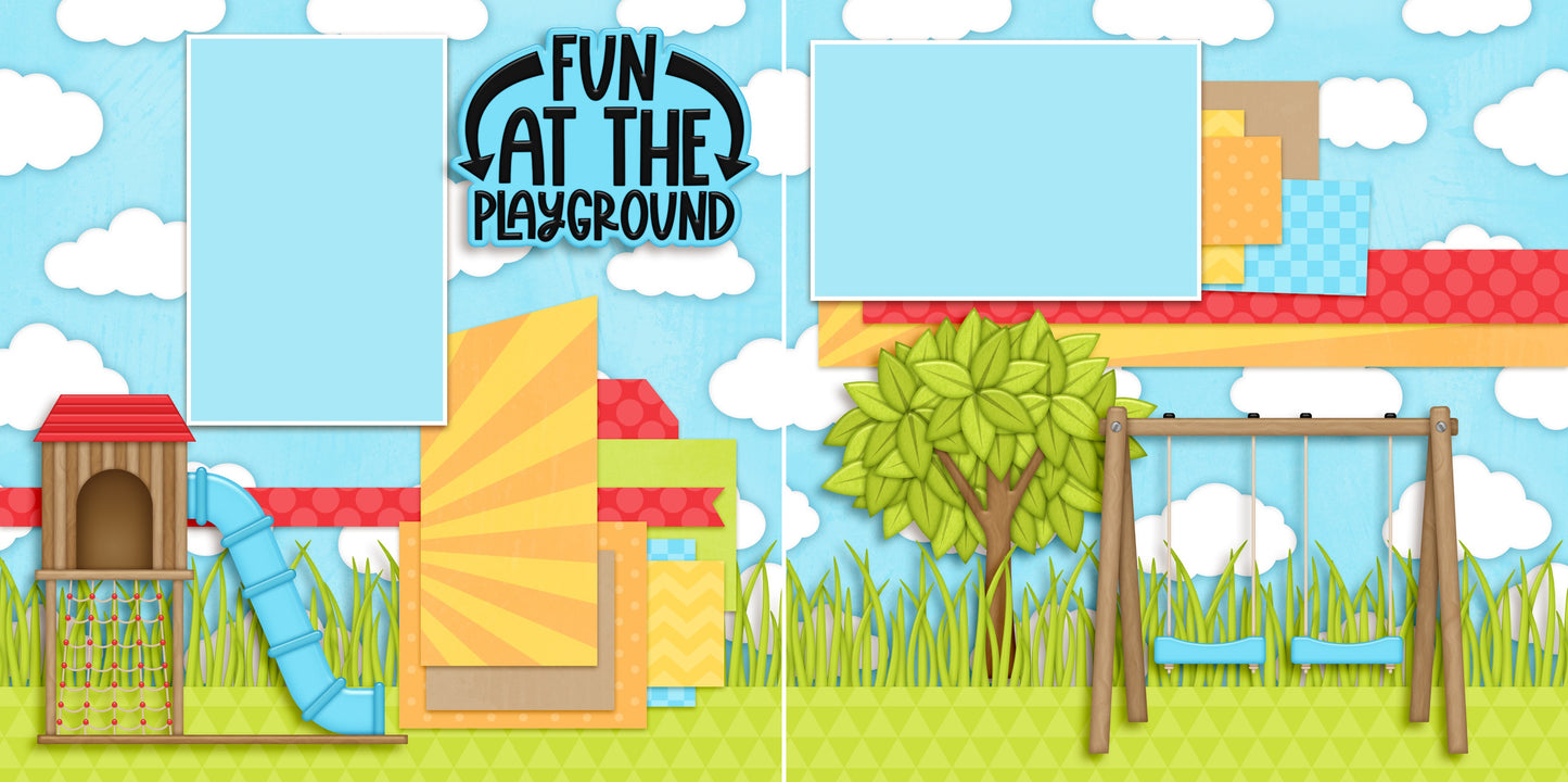 Fun at the Playground - 5548 - EZscrapbooks Scrapbook Layouts Outside Play, playground
