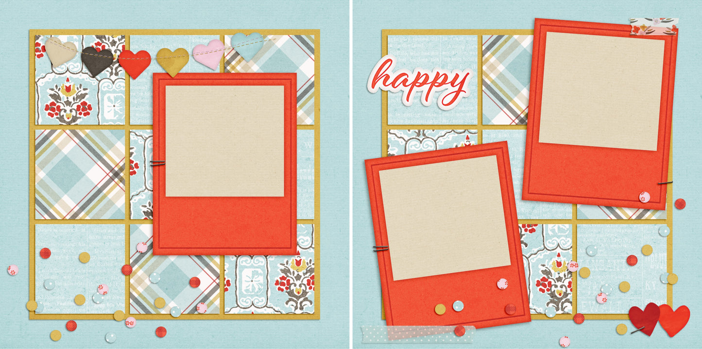 Happy - 4598 - EZscrapbooks Scrapbook Layouts Love - Valentine